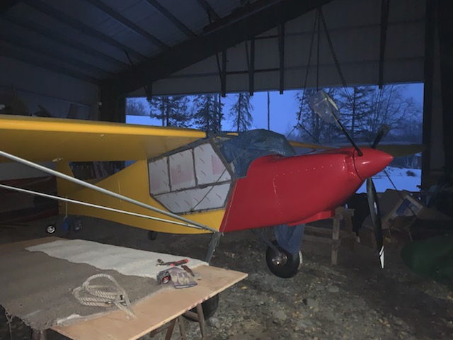 a small airplane still under construction